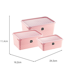 Kit 3 Potes Multiuso Rosa UZ