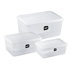 Kit 3 Potes Multiuso Transparente UZ