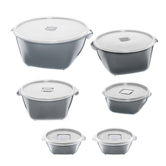 Conjunto 6 Potes Multiuso Cinza UZ