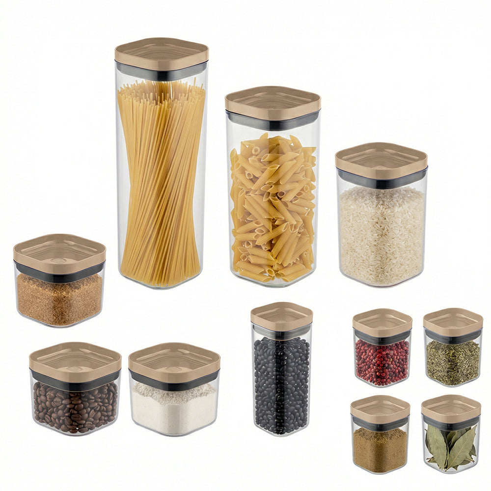 Conjunto 11 Potes Herméticos com Tampa Capuccino UZ