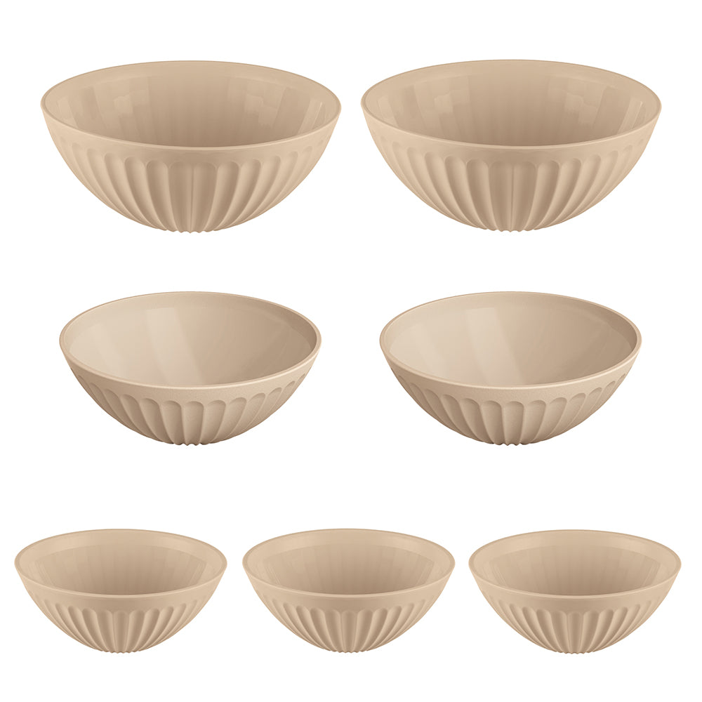 Conjunto 7 Saladeiras Gomadas Capuccino UZ