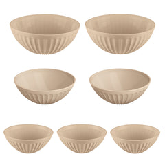 Conjunto 7 Saladeiras Gomadas Capuccino UZ
