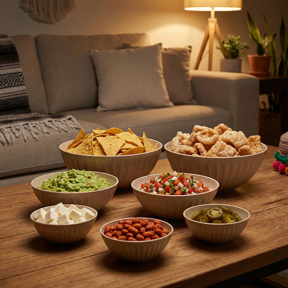 Conjunto 7 Saladeiras Gomadas Capuccino UZ - ambiente