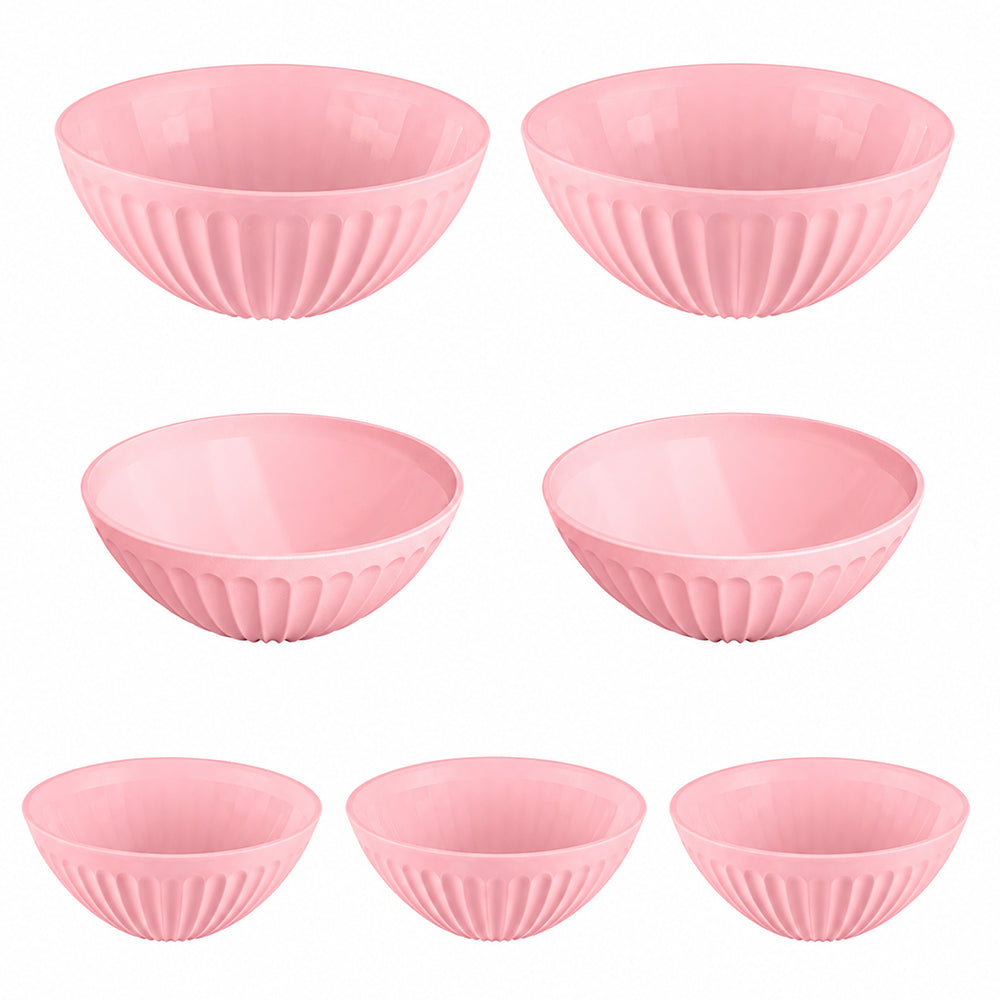 Conjunto 7 Saladeiras Gomadas Rosa UZ - fundo branco