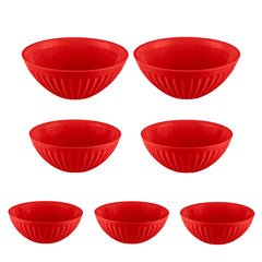 Conjunto 7 Saladeiras Gomadas Vermelho UZ