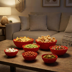 Conjunto 7 Saladeiras Gomadas Vermelho UZ - ambiente