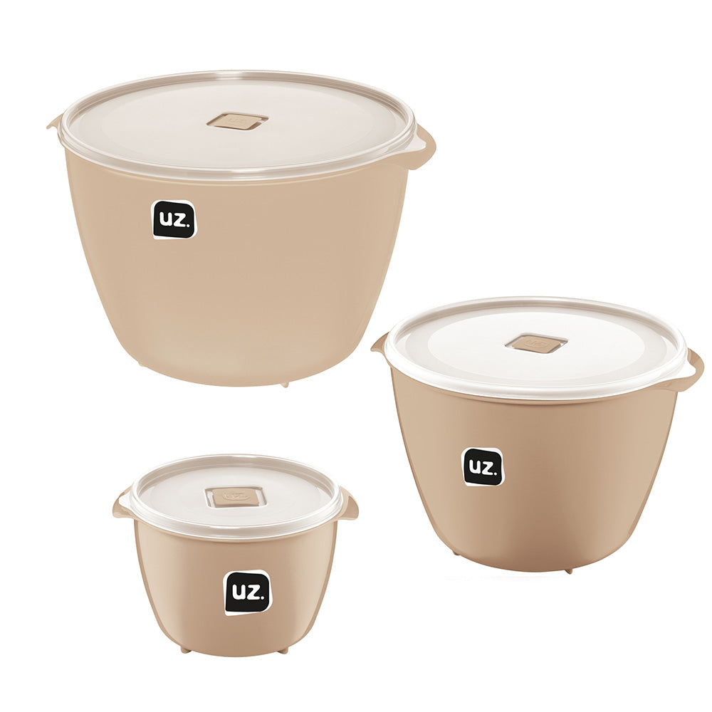 Conjunto 4 Potes Redondos Multiuso Capuccino UZ