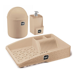 Conjunto 3 Peças para Pia com Escorredor Cappuccino UZ