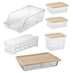 Conjunto 6 Organizadores Geladeira/Despensa Capuccino UZ