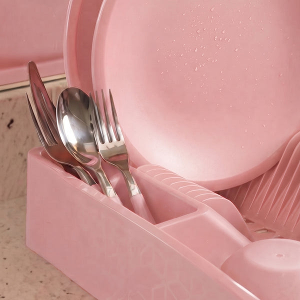 Conjunto 3 Peças para Pia com Escorredor Rosa UZ - ambientada