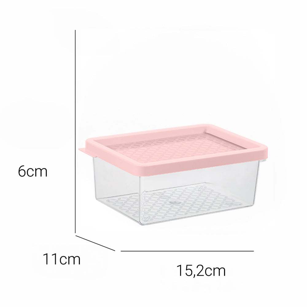 Conjunto 6 Organizadores Geladeira/Despensa Rosa UZ - cotas