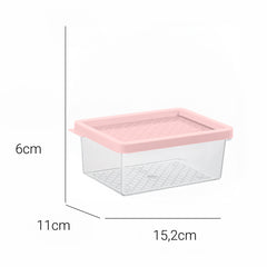 Conjunto 6 Organizadores Geladeira/Despensa Rosa UZ - cotas
