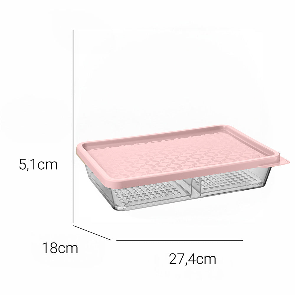 Conjunto 6 Organizadores Geladeira/Despensa Rosa UZ - cotas