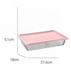 Conjunto 6 Organizadores Geladeira/Despensa Rosa UZ - cotas