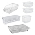 Conjunto 6 Organizadores Geladeira/Despensa Transparente UZ - fundo branco