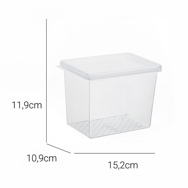 Conjunto 6 Organizadores Geladeira/Despensa Transparente UZ - detalhe