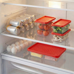 Conjunto 6 Organizadores Geladeira/Despensa Vermelho UZ - ambiente