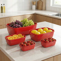 Conjunto 5 Potes Multiuso Vermelho UZ - ambiente