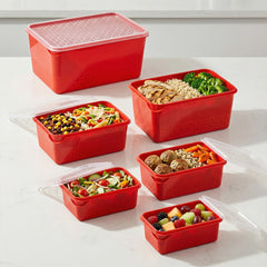 Conjunto 6 Potes Multiuso Quadrados Vermelho UZ - ambiente