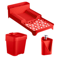 Conjunto 3 Peças para Pia Compacto Vermelho UZ