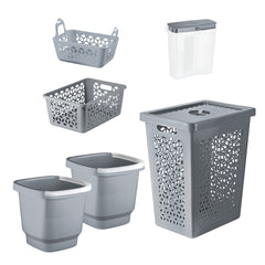 Conjunto 6 Peças para Lavanderia Cinza UZ