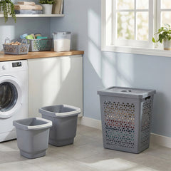 Conjunto 6 Peças para Lavanderia Cinza UZ - ambiente