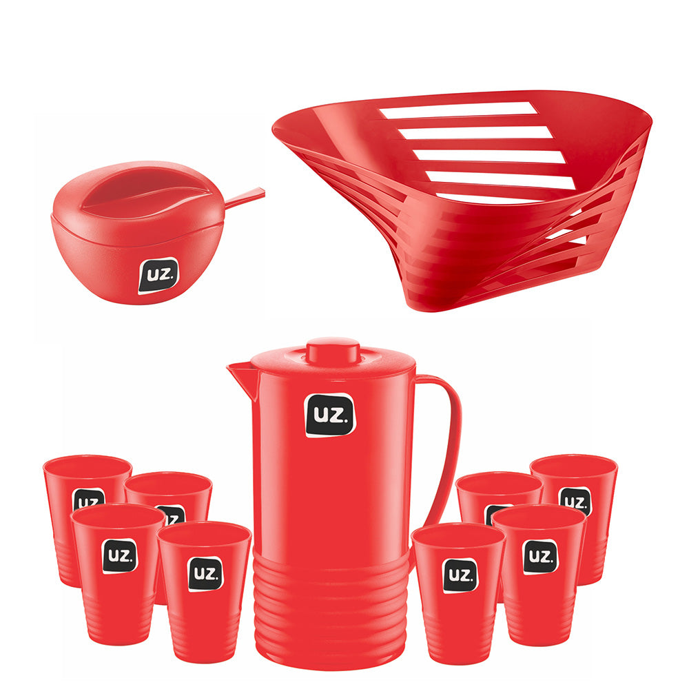 Conjunto 11 Peças Piquenique Vermelho UZ