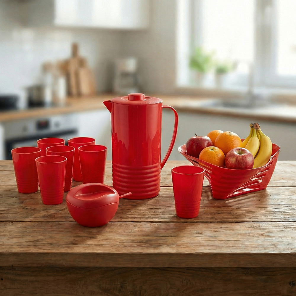 Conjunto 11 Peças Piquenique Vermelho UZ - ambiente