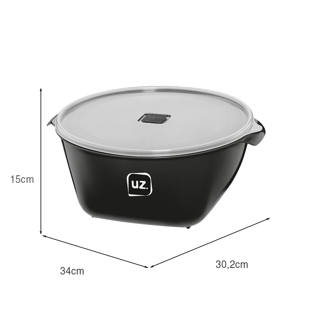 Pote Multiuso Premium 6 Litros Preto UZ