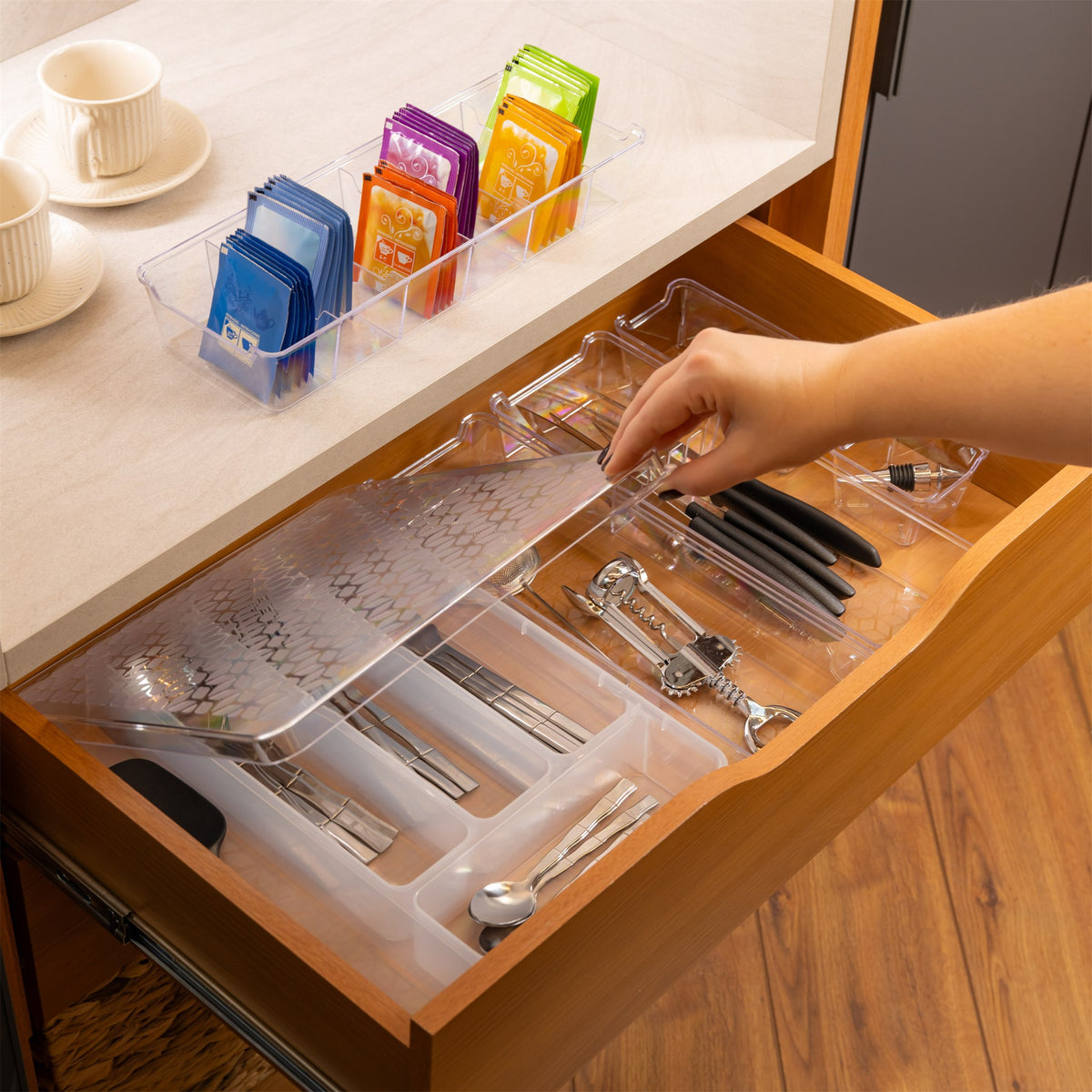Kit Organizador de Gavetas Multiuso Transparente UZ