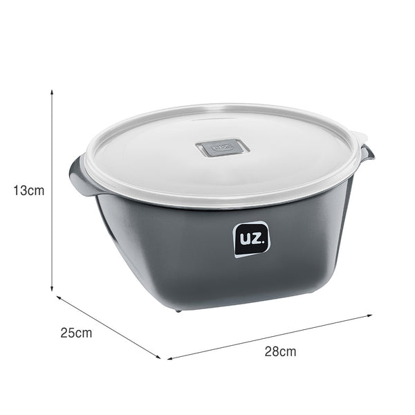 Pote Multiuso Premium 4 Litros Cinza UZ - medidas