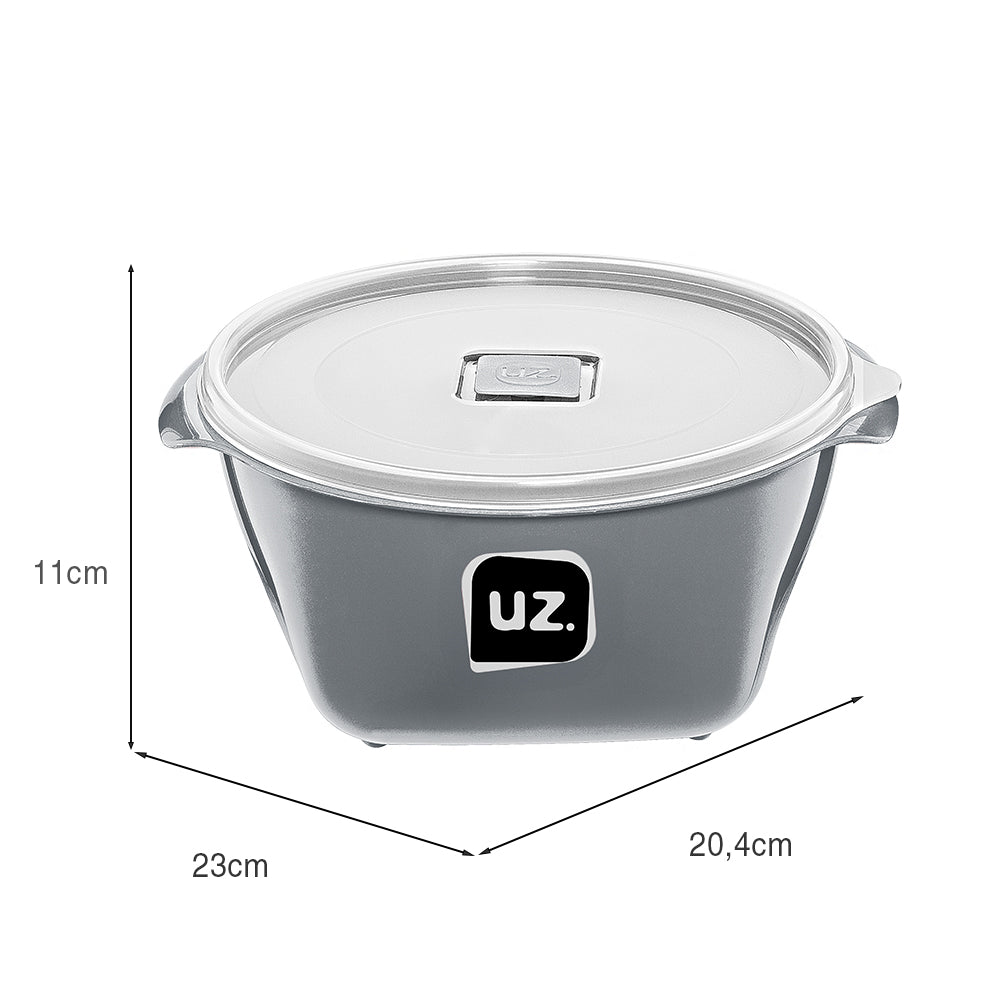 Pote Multiuso Premium 2 Litros Cinza UZ - medidas