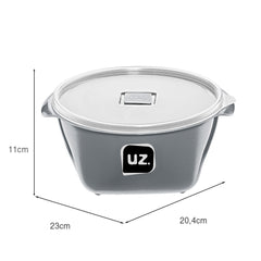 Pote Multiuso Premium 2 Litros Cinza UZ - medidas