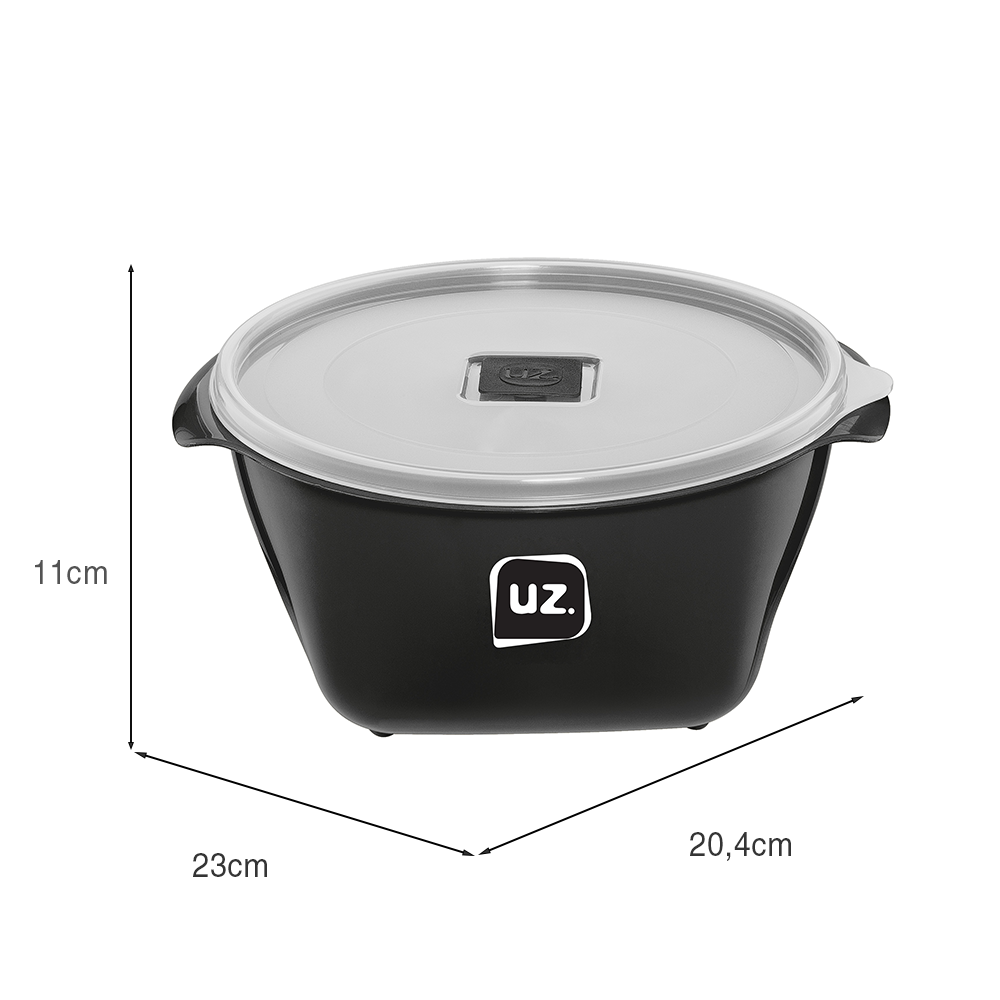 Pote Multiuso Premium 2 Litros Preto UZ