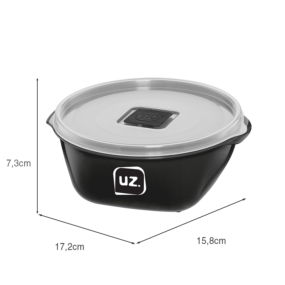Pote Multiuso Premium 800ml Preto UZ