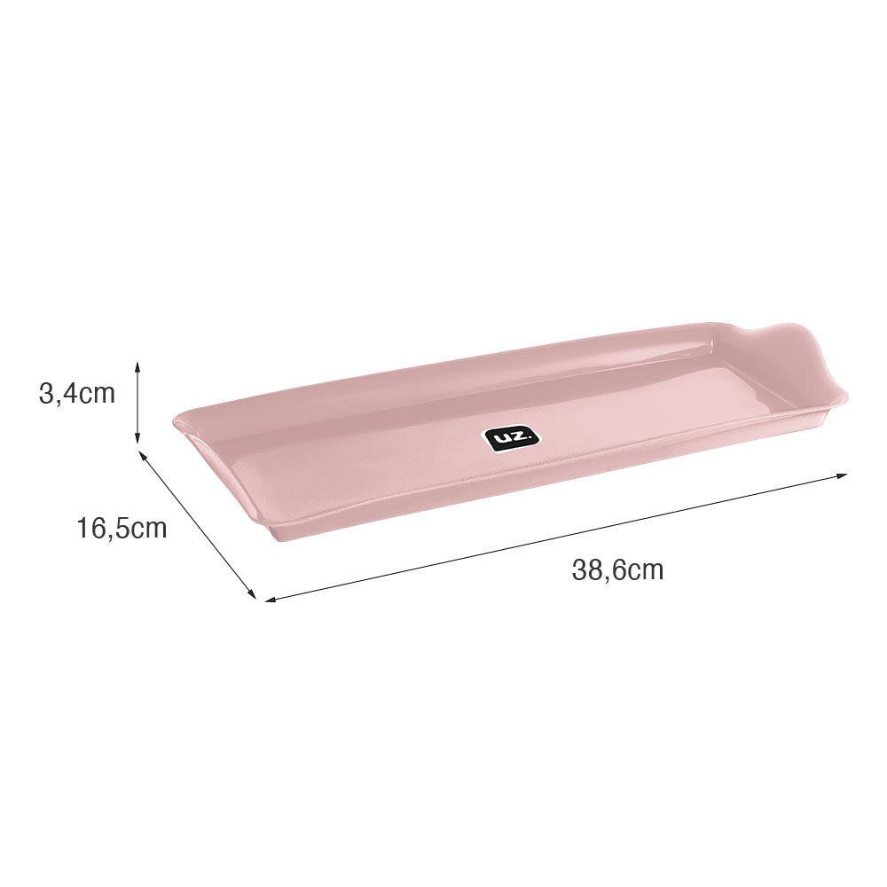 Bandeja Retangular Slim Rosa UZ - medidas