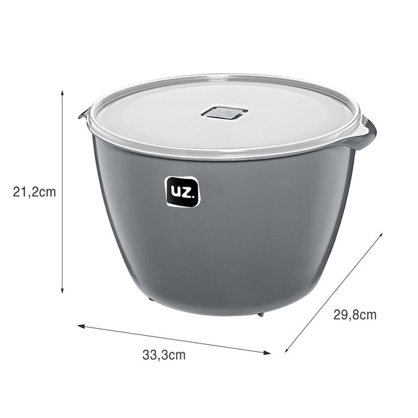 Pote Multiuso Premium 10 Litros Cinza UZ - medidas