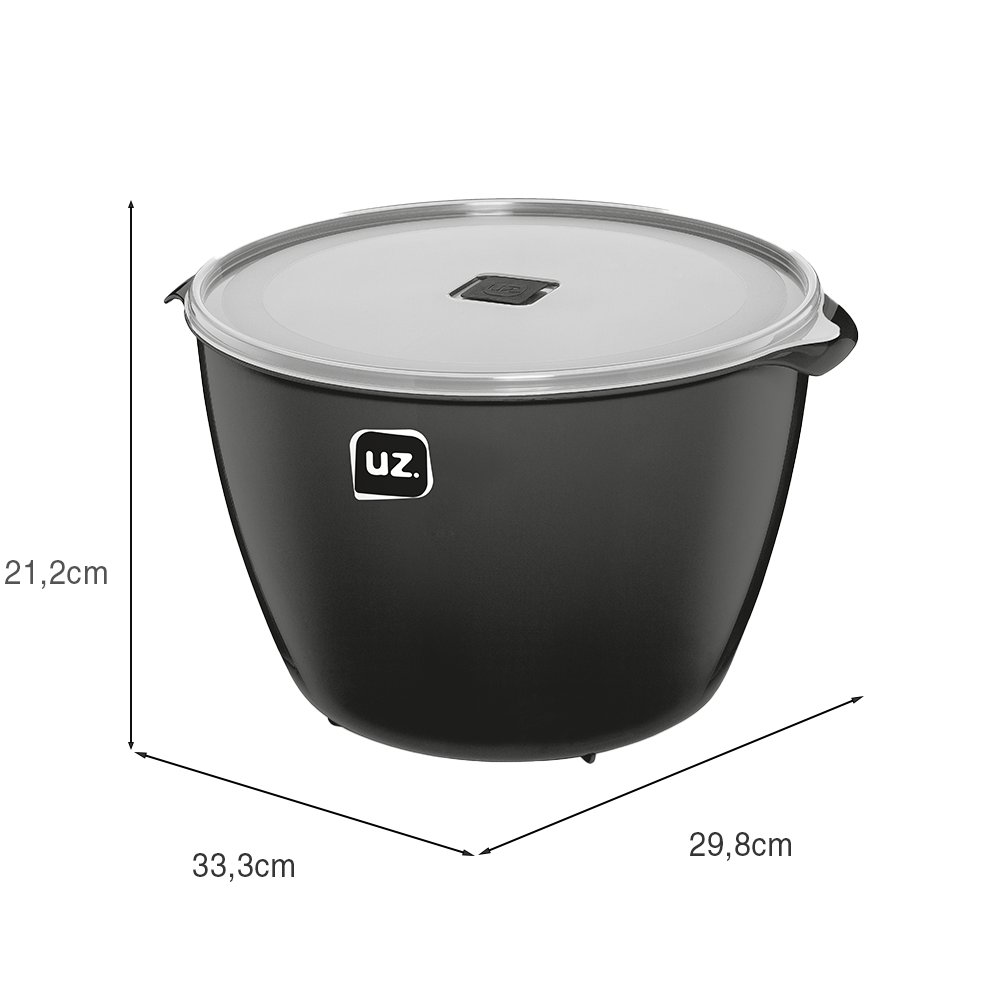 Pote Multiuso Premium 10 Litros Preto UZ