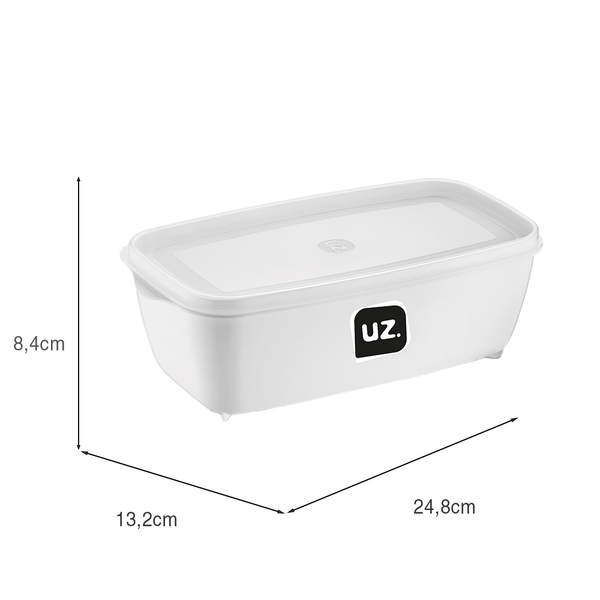 Pote Multiuso Retangular 1,5 Litros Branco UZ