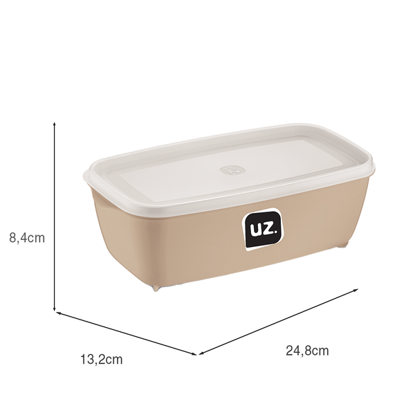 Pote Multiuso Retangular 1,5 Litros Capuccino UZ