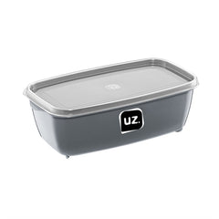 Pote Multiuso Retangular 1,5 Litros Cinza UZ - fundo branco