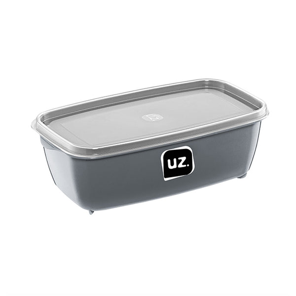 Pote Multiuso Retangular 1,5 Litros Cinza UZ - fundo branco