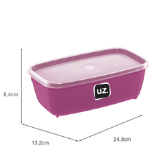 Pote Multiuso Retangular 1,5 Litros Magenta UZ