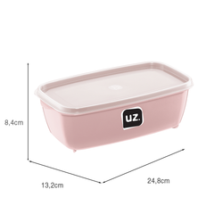 Pote Multiuso Retangular 1,5 Litros Rosa UZ