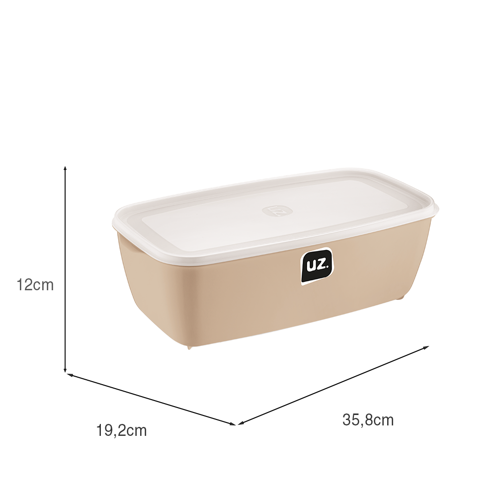 Pote Multiuso Retangular 5 Litros Capuccino UZ