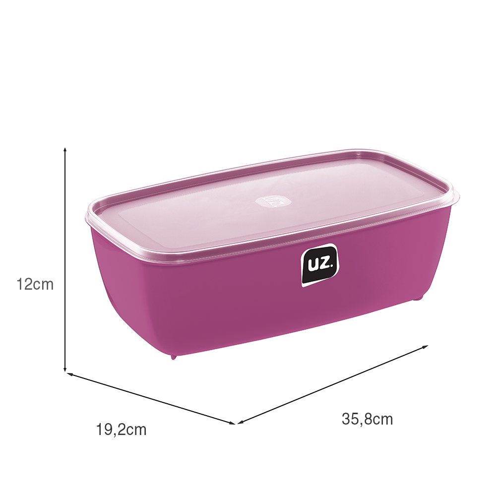 Pote Multiuso Retangular 5 Litros Magenta UZ