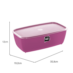 Pote Multiuso Retangular 5 Litros Magenta UZ
