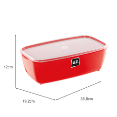 Pote Multiuso Retangular 5 Litros Vermelho UZ