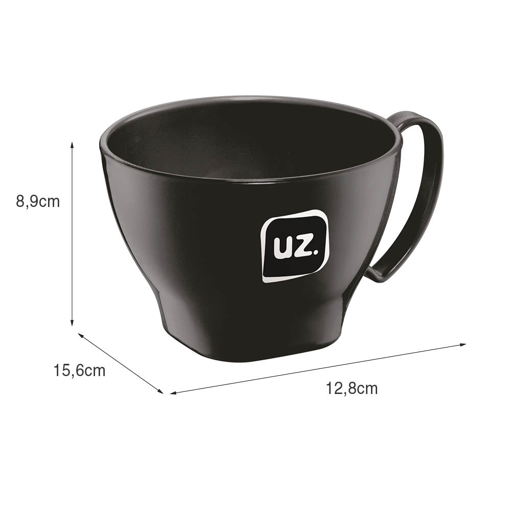 Cumbuca Premium 500ml com Alça Preto UZ - medidas