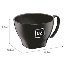 Cumbuca Premium 500ml com Alça Preto UZ - medidas